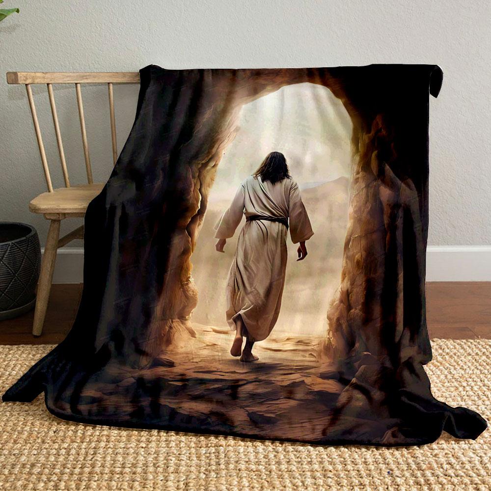 

Jesus Walk Out Cave Blanket Printed Blanket for Living Room Bed Couch lunch break Soft Cozy Blanket for Friend s festival Gift 80cm x 120cm
