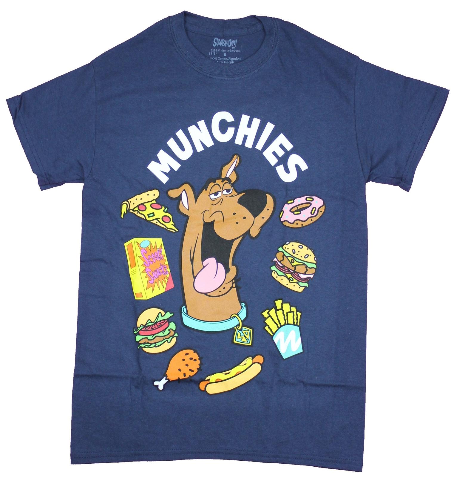 Scooby Doo Adult New T-Shirt - Scooby Head Surrounded By Munchies S разноцветный