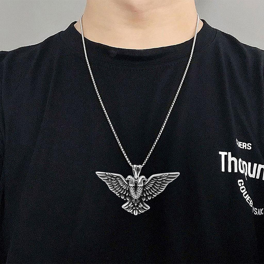 European and American Retro Hip-hop Eagle Necklace, High-end Sense, Same Style for Men and Women, Medieval Style, Heavy Industry Accessories