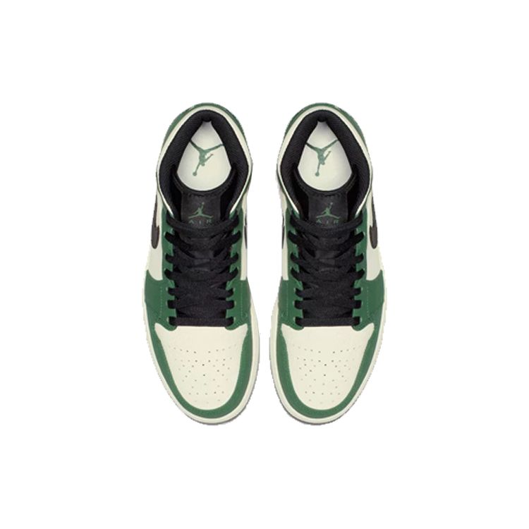 Air Jordan 1 Mid Verde Pino Scarpe da Ginnastica da Uomo Vela-Nero 852542-301