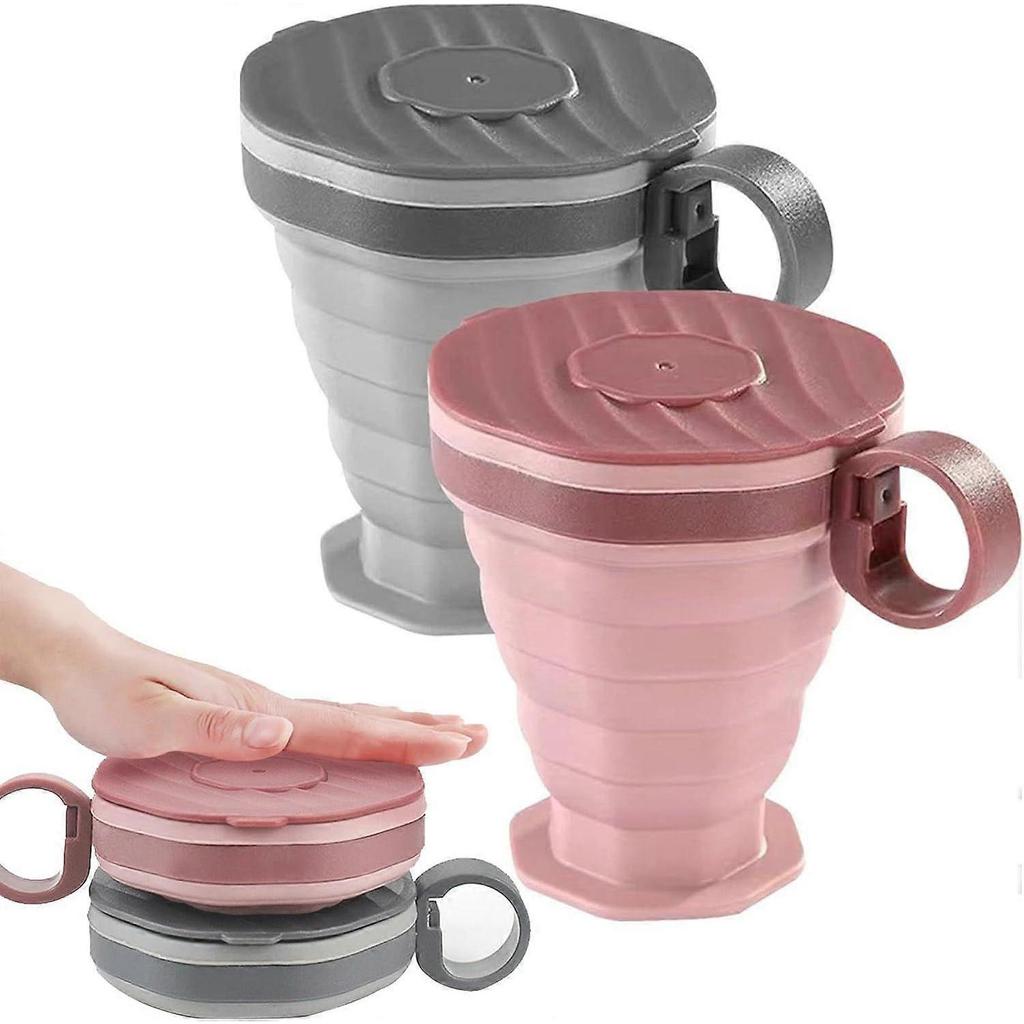 2025 Latest Model Pack of 2 foldable silicone cups, foldable travel cups with