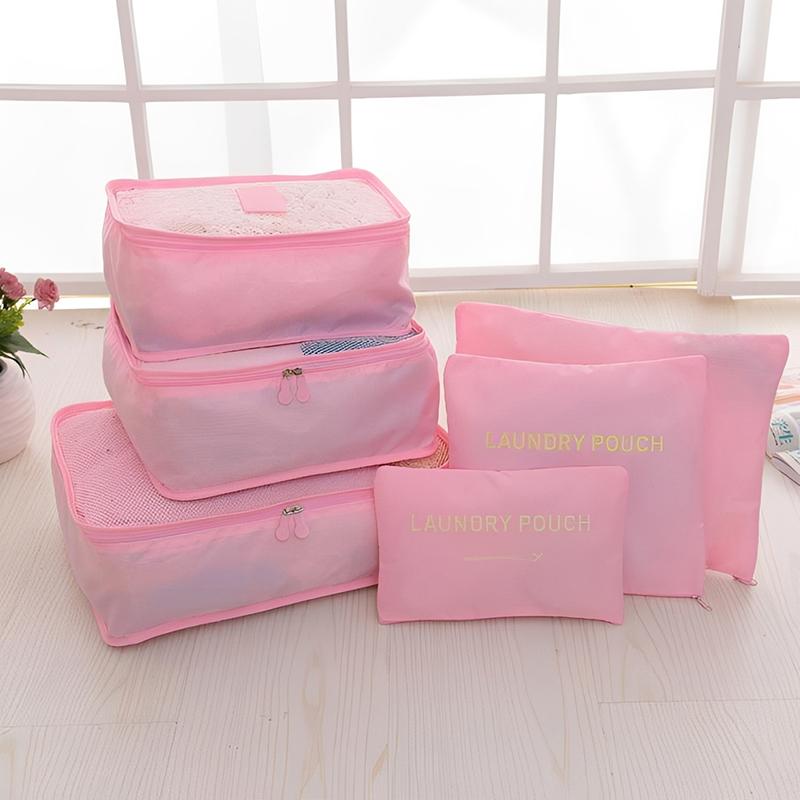 6 In 1 Travel Organizer Laundry Pouch Travel Luggage Bag Clothes Organizer Set