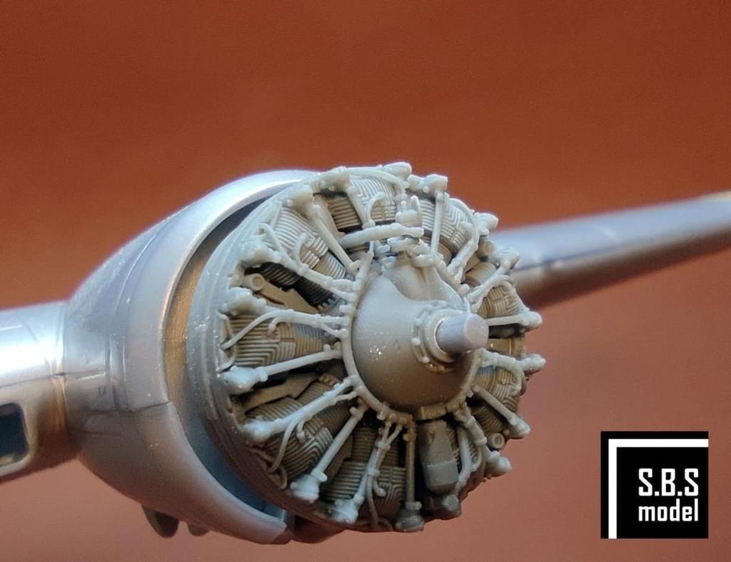 SBS Model Engine Set Plastic Model Parts SBM72089 1/72 B-17F/G (for Revell) (Airplane)