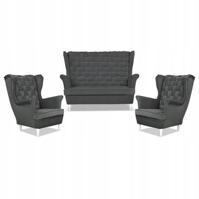Carol Lounge Set Sofa Armchairs Stripes Family Furniture Graphite