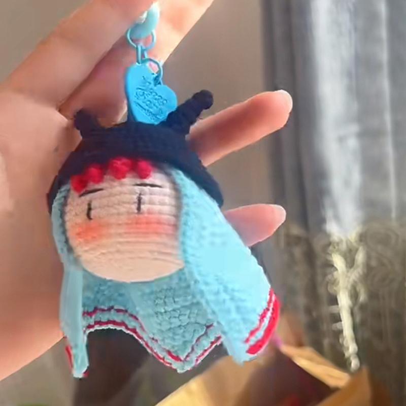 1 Set Croissant Hat Hands-On Gift Ornament G-Dragon Makes A Strong Return To Pink With Crochet Diy Material Bag Pendant Keychain