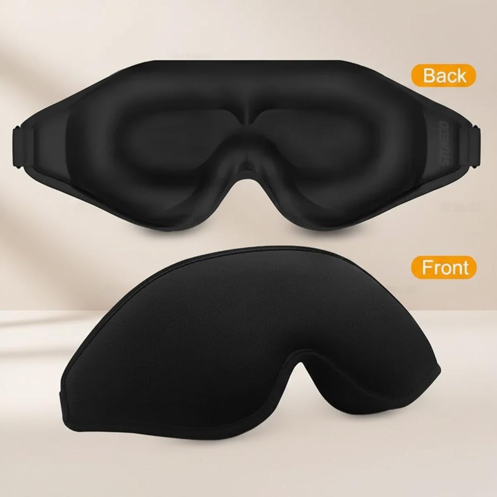 

3D Затемняющая маска для сна на глаза для мужчин и женщин, регулируемый ремешок, дышащая, мягкая, для путешествий, медитации, дневного сна чёрный