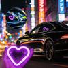 RACEAST Heart-shaped LED Car Mood Light, Solar Energy Automatic Charging,