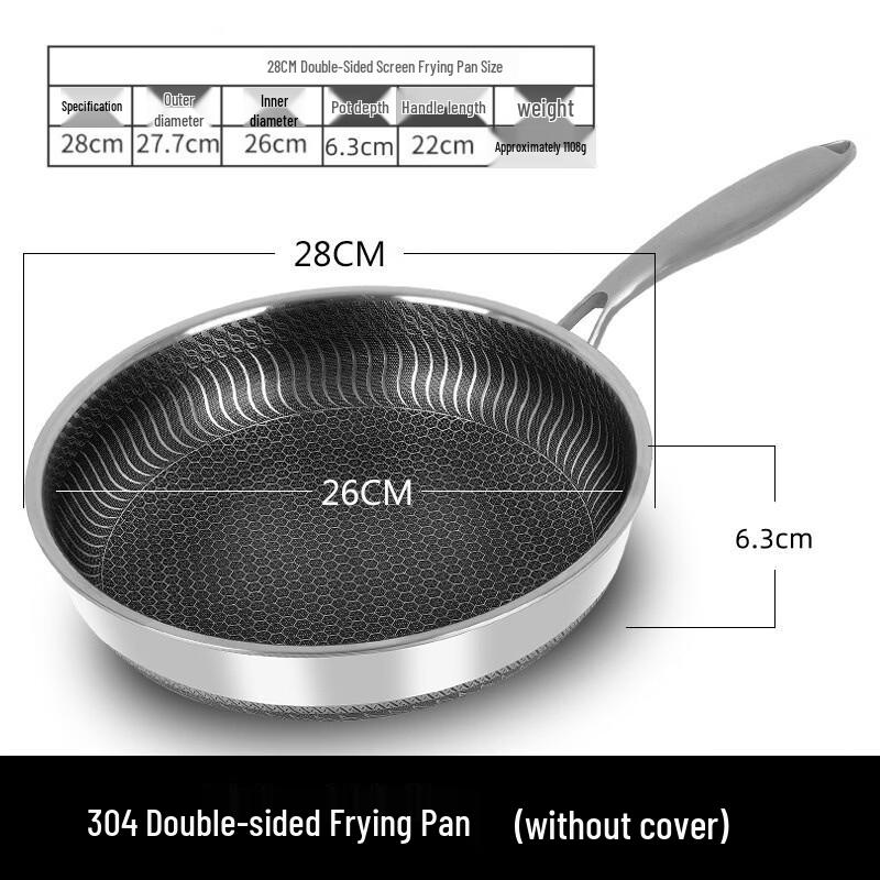 Zhishi Yanxuan 304 Stainless Steel Deep Fry Pan with Lid