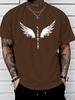 Wings Print Men's Creative Top, Casual Short Sleeve Crew Neck T-shirt, Men's Clothing For Summer Outdoor