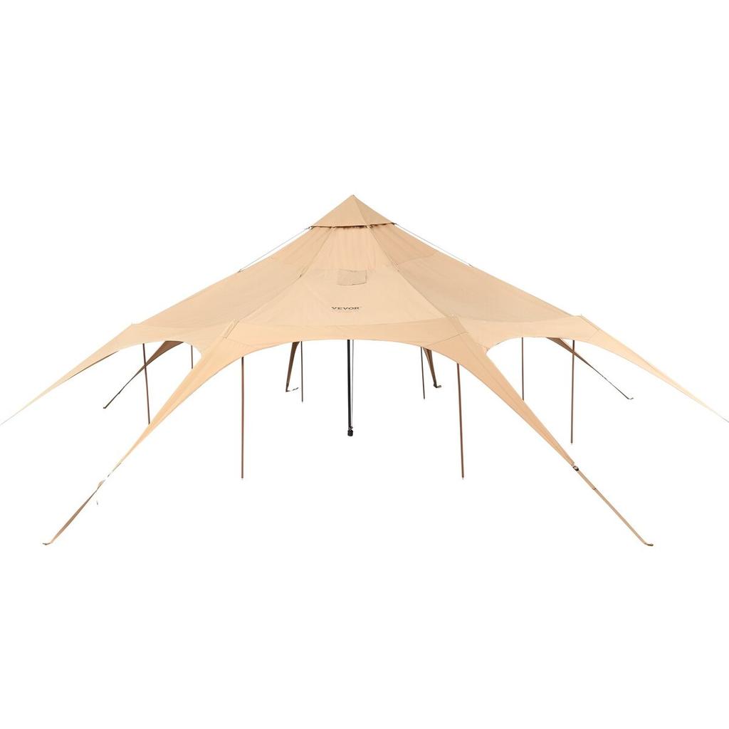 Canvas Tent, 4 Seasons 5 M/16.4 Ft Bell Tent, Canvas Tent for Camping with Stove Jack, Breathable Yurt Tent for Up To 8 People, Family Camping Outdoor