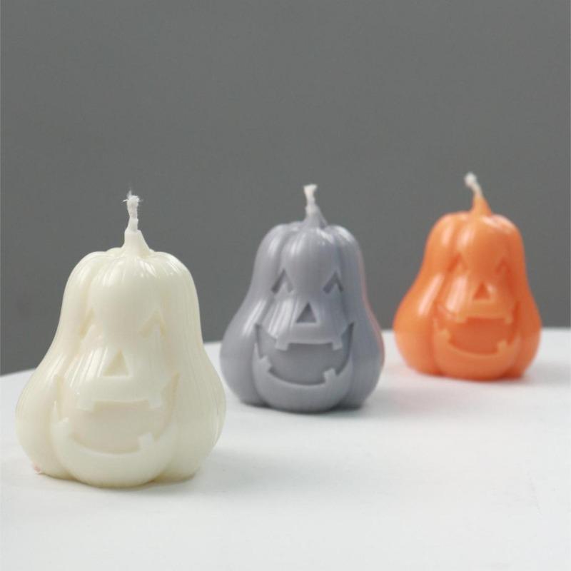 Halloween Pumpkin Candle Silicone Mold DIY Handmade Scented Plaster Craft Resin Cement Soap Mould Halloween Gift