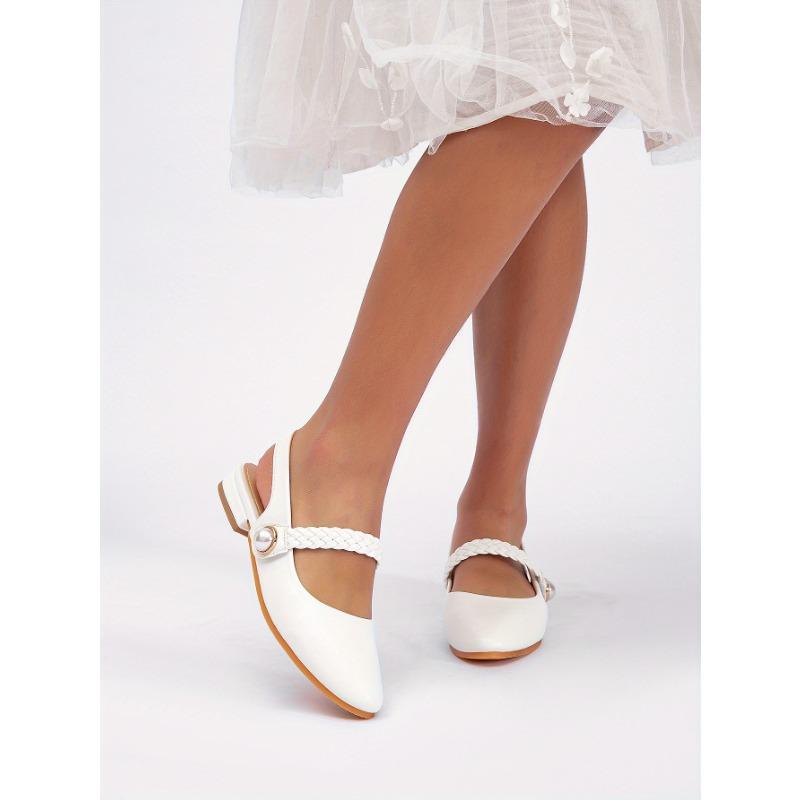 Baotou Women's Flats 2025 New Spring/Summer Collection French-Style Chunky Heel Mary Jane Flats Elegant Pairing with Dresses, Casual Flats