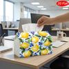 2D Flat, 1pc Tissue Box, Printed On Both Sides, Mediterranean Lemon Tile Tissue Box Holder Blue Botanical Decor Suitable for Home, Car, Parties, for R