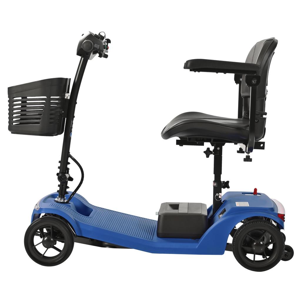 SWEETRICH S2 foldable mobility scooter,250W motor,12Ah lead-acid battery,6km/h,maximum range of 15km, maximum load capacity of 150kg.