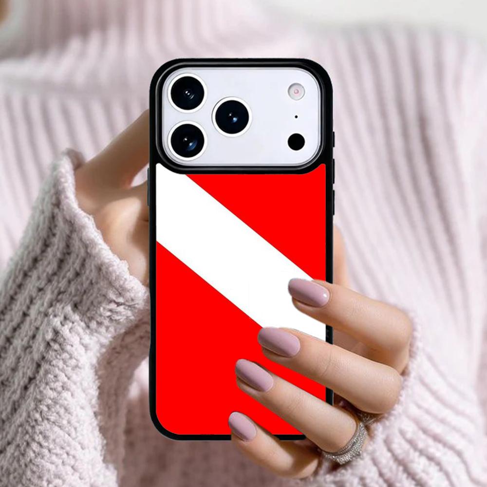 Dive Scuba Diver Shark Diving Flag Soft Phone Case For Apple iPhone 17 Air 16E 15 14 Plus 13 12 11 Pro Max Mini Funda Cover