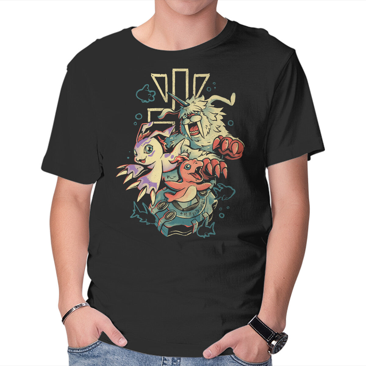 Unisex Crew Neck T-Shirt Digital Seal Evolution Graphic Short Sleeve Casual Tee L