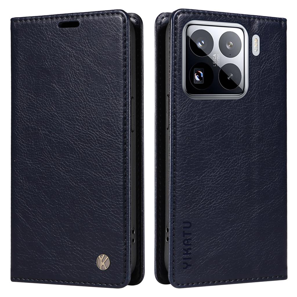 YIKATU YK-006 Pro pouzdro pro Xiaomi 15 Pro Magnetické zavírání Kožený kryt na telefon Litchi textura