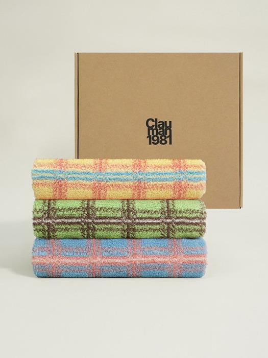 CLAUMAN 1981 Exclusive Edition Towel - Tartan 3P Tartan-Pink 3P