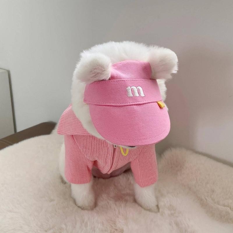 Embroidery Pet Sun Hat For Dog Cats With Adjustable Belt Breathable Headwear Sunproof Hat Pet Fashion Accessory