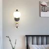 Modern Home Children's Moon Cartoon Background Wall Lighting Minimalist Creative Astronaut Bedroom Bedside Sconce Lamps for Room
