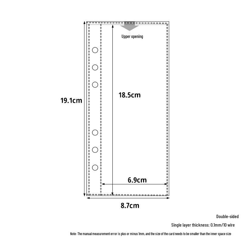 A6 6-Hole Loose-Leaf Transparent Album Pages, 1/3/Single Grid, for Polaroid, Bills, Small Cards.