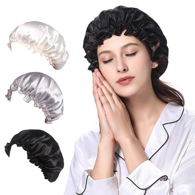 Spitzen-Schlafmütze, multifunktionale Haarpflege-Kappe, Duschhaube, Beauty-Make-up-Kappe, Seidenimitat, Heimhut, geeignet für natürliche Locken