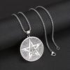 Stainless Steel Mysterious Pentagram and Angel Symbol Pendant Necklace