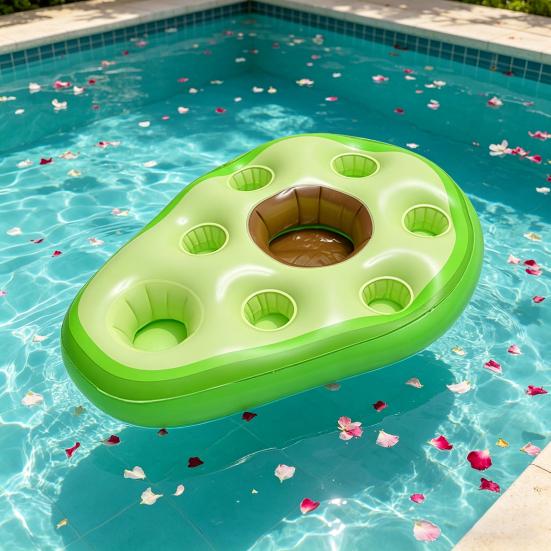Inflatable Drink Holder Avocado Pineapple Drink Floaties Summer Coconut Tree Pool Beach Swimming Pool Parties Floating