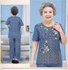 Ice Silk Women's Short Sleeve T-Shirt & Pants Set for Seniors