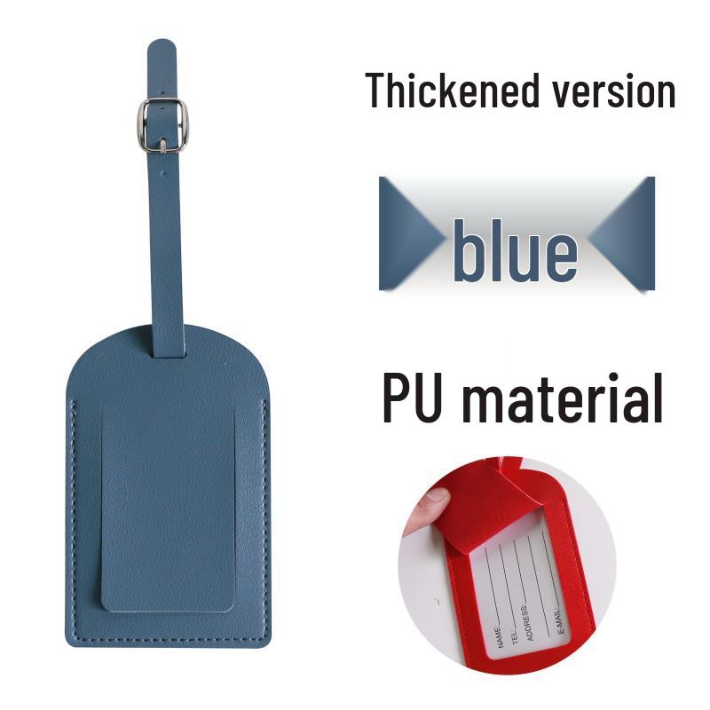 Thickened PU Luggage Tag with Pocket, Buckle, and Signature Paper