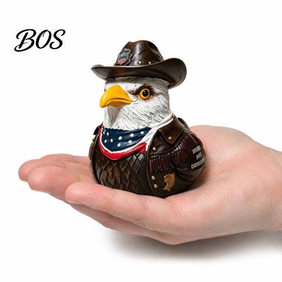 Military Enthusiast Collectible Duck Figurine, Patriotic Veteran Ornament for Car Dashboard, Resin Veterans Independence Day Memorial Statue,