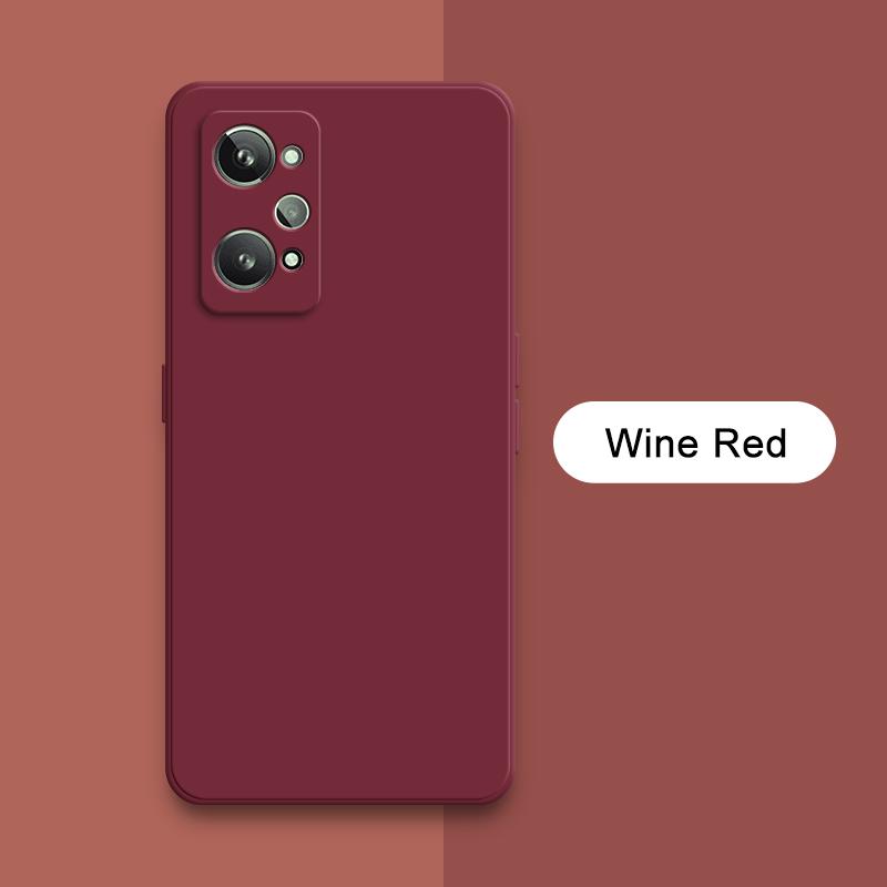 

Квадратные жидкие силиконовые чехлы для Realme GT 2 3 Explorer Master Neo Flash GT2 2T 3T Pro 5G 360 защитные противоударные чехлы для телефонов Realme GT2 вино красного