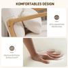 Rocking Chair with Footstool, Fleece Cover, High Backrest, Wooden Legs, Foot Pads, White