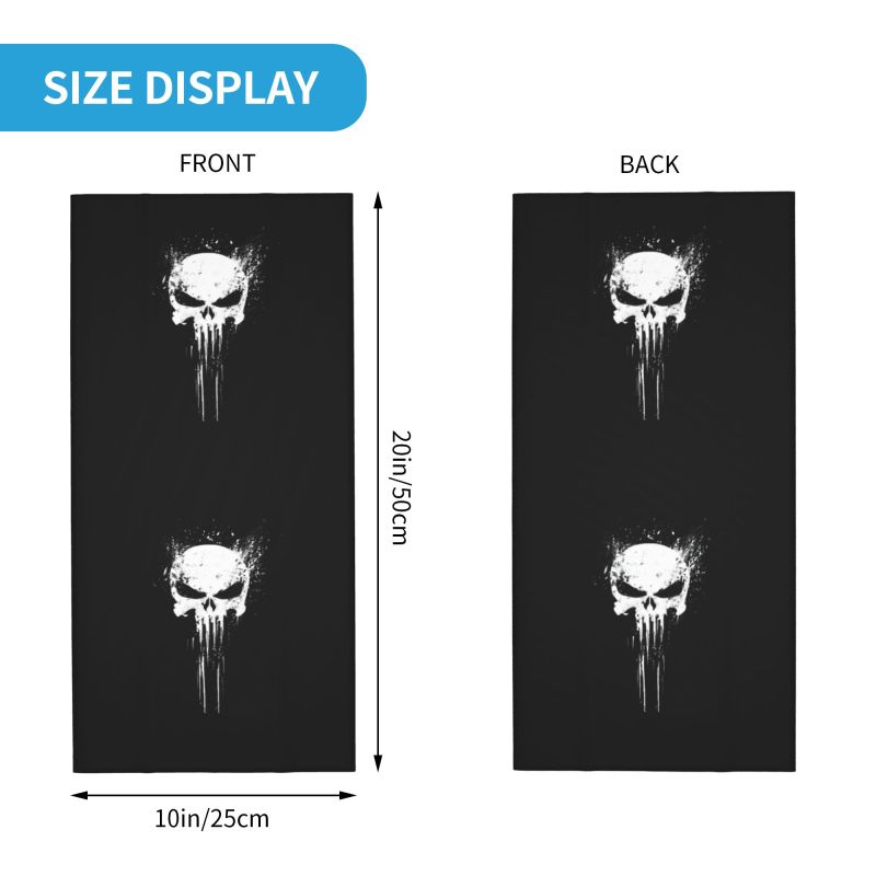 Skeleton Skull Print Winter Headband Neck Warmer Women Men Hiking Camping Riding Tube Scarf Heavy Metal Face Bandana Gaiter
