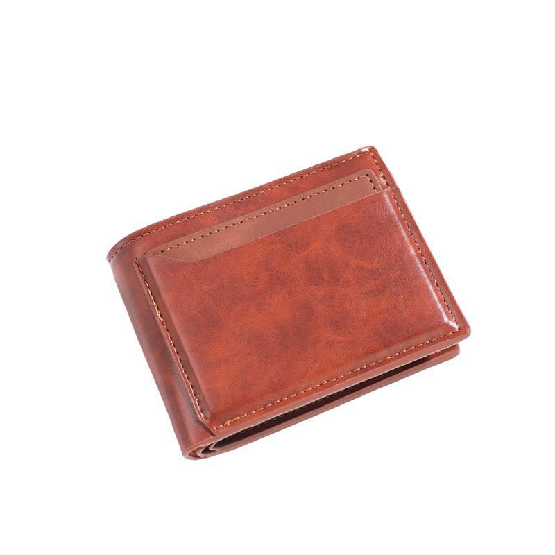 

European American New Horizontal Men s Wallet Simple Fashionable Large Capacity Multi Slot 12X2X9 коричневий