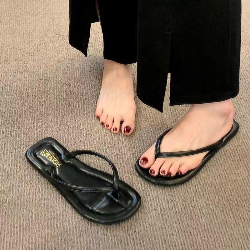 

Шлепанцы женские летние модные новые сандалии на плоской подошве сандалии пляжная обувь 40 чёрный