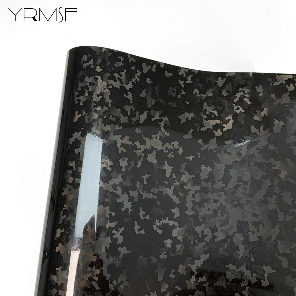 TPF Glossy Car Stickers Motorcycles Forged Carbon Fiber Shiny Black Motorcycle Adhesive Vinyl Car Wrap Full Body Sticker Vinyls nero