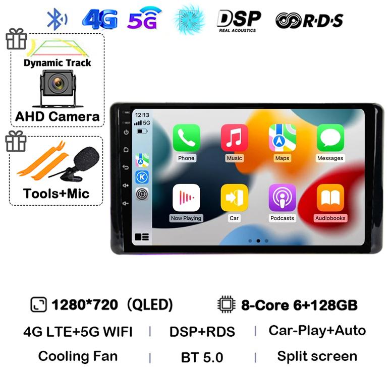 Android 14 CarPlay Auto WIFI+4G Car Radio For Toyota Raize 2020 2021 2022 Multimedia Video Player Stereo DSP GPS 360 Camera QLED