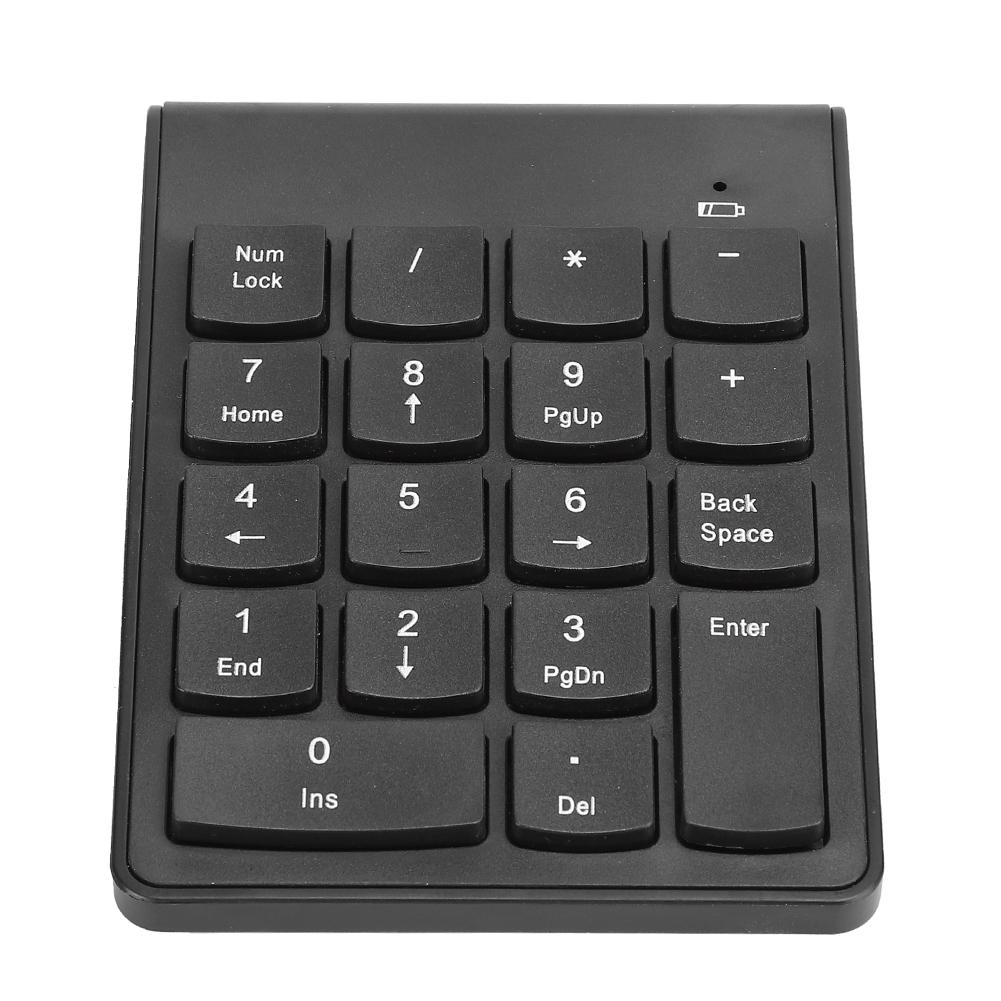 Mini Wireless Digital Keyboard USB 2.4GHz 18 Key Financial Accounting Keypad for PC DesktopBlack
