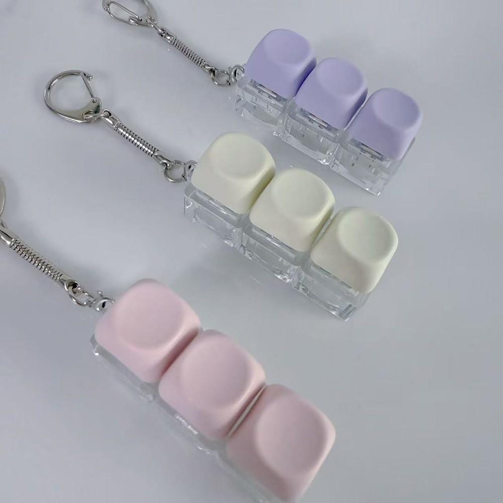 3/9 Keys Keycap Keychain Key Button Clicker Toy New Finger Keyboard  Adult