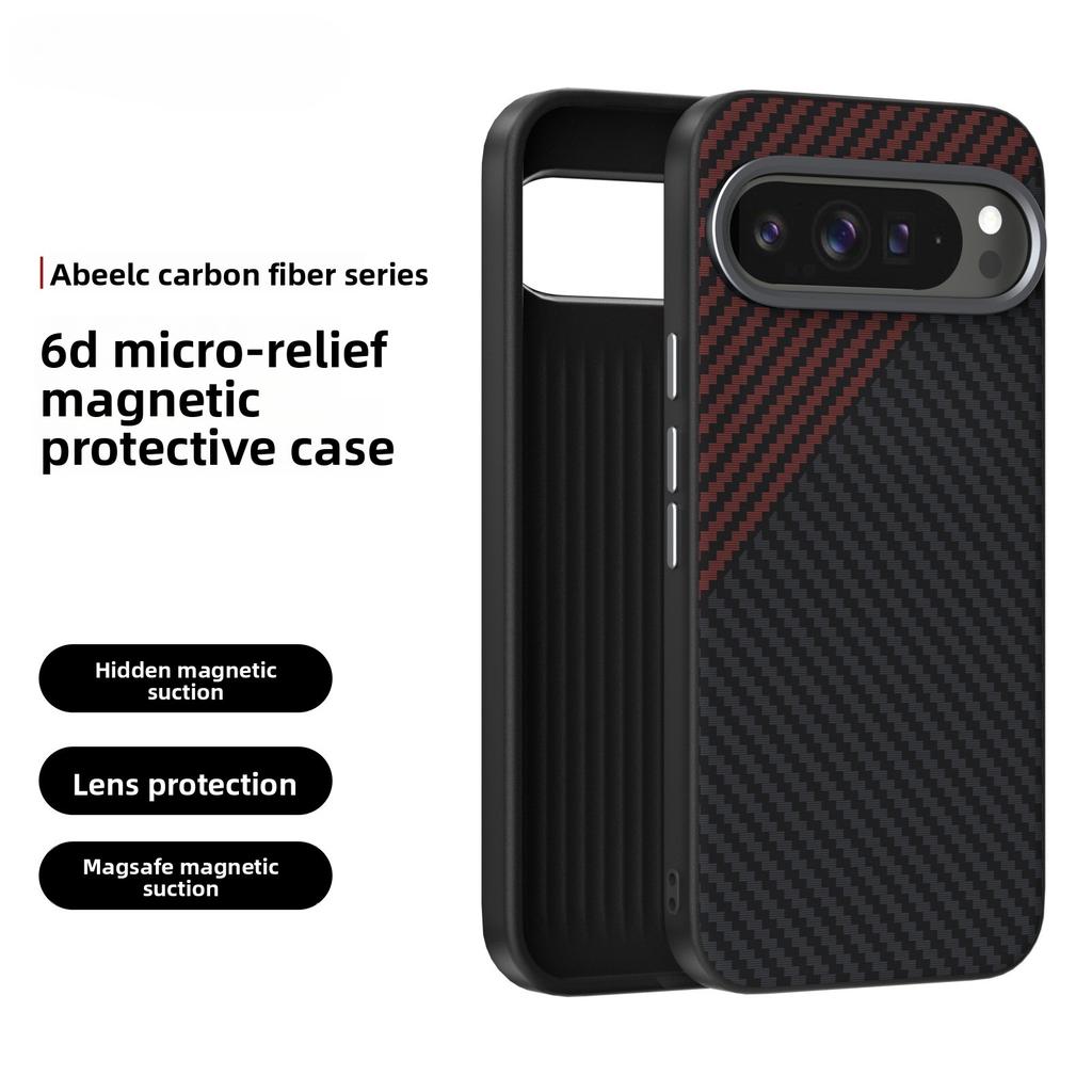 Carbon Fiber Phone Case for Google Pixel 10 9 Pro XL 10A 9A Pixel 9 Pro for Magsafe Magnetic Wireless Charger Shockproof Cover