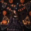 Tall Pointed Cone Top Halloween Hat Gothic Ruched Masquerade Cap Lolita Witch Hat  Masquerade Ball