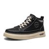 High-top Shoes Black New Retro British Style Casual Sports Non-slip and Wear-resistant Medium-top Heightening Board Shoes