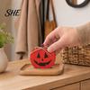 Indoor Entryway Decorations Halloween Table Sign, Wooden Pumpkin Ghost Bat Block Rustic Autumn Home Accents Tiered Tray Ornament for Tabletop