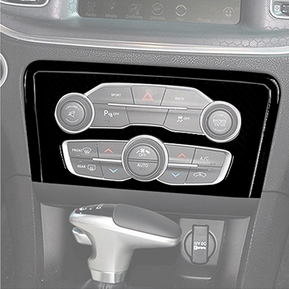 For Dodge Charger 2015-2022 Piano Black Central Control Radio CD AC Panel Trim Cover Car Interior Decoration Accessories Sticker