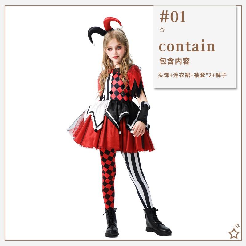 2026 Halloween Kids Girls Pennywise Cosplay Dress Clown Costume Party Performance