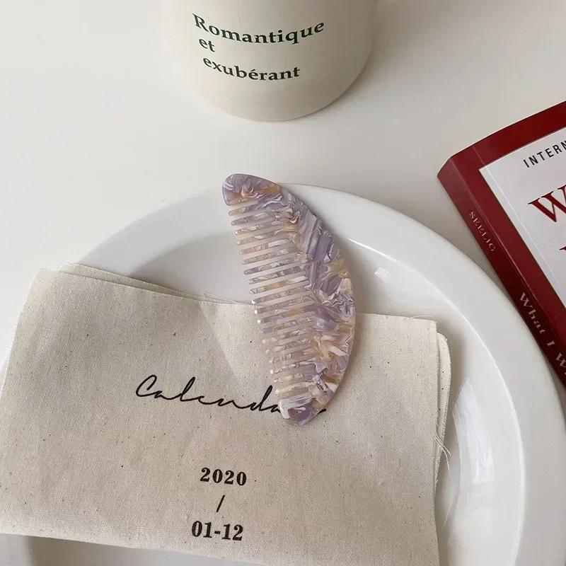 Pettini per capelli in acetato a denti larghi Antistatici Spazzola per capelli da massaggio Parrucchiere Colorato Salone di acconciatura Styling Accessori da viaggio