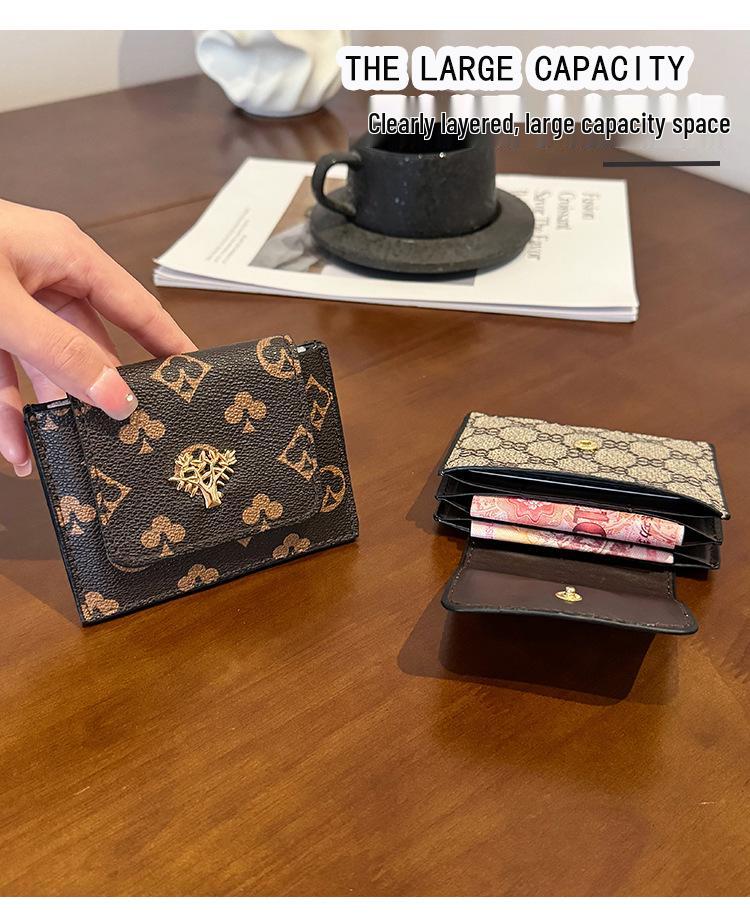 Damen Ultra-dünner Koreanischer Stil Kartenhalter - Leichte Tasche mit Buchstabenprint für Ausweis & Kreditkarten