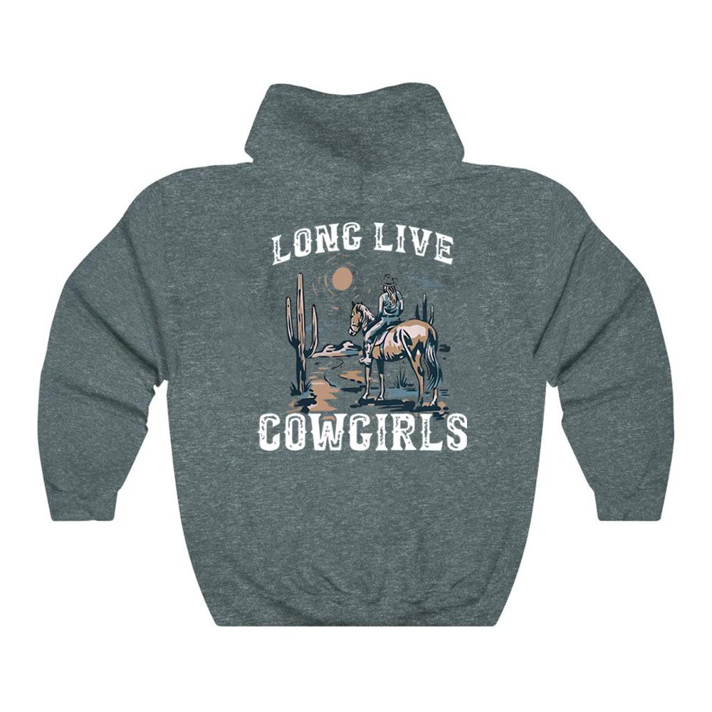Long Live Cowboy Girl Hoodie Western Desert Hoodie Sportswear Kaktus Szene Cowboy Country Life Hoodie Country Girl Fashion Hoodi