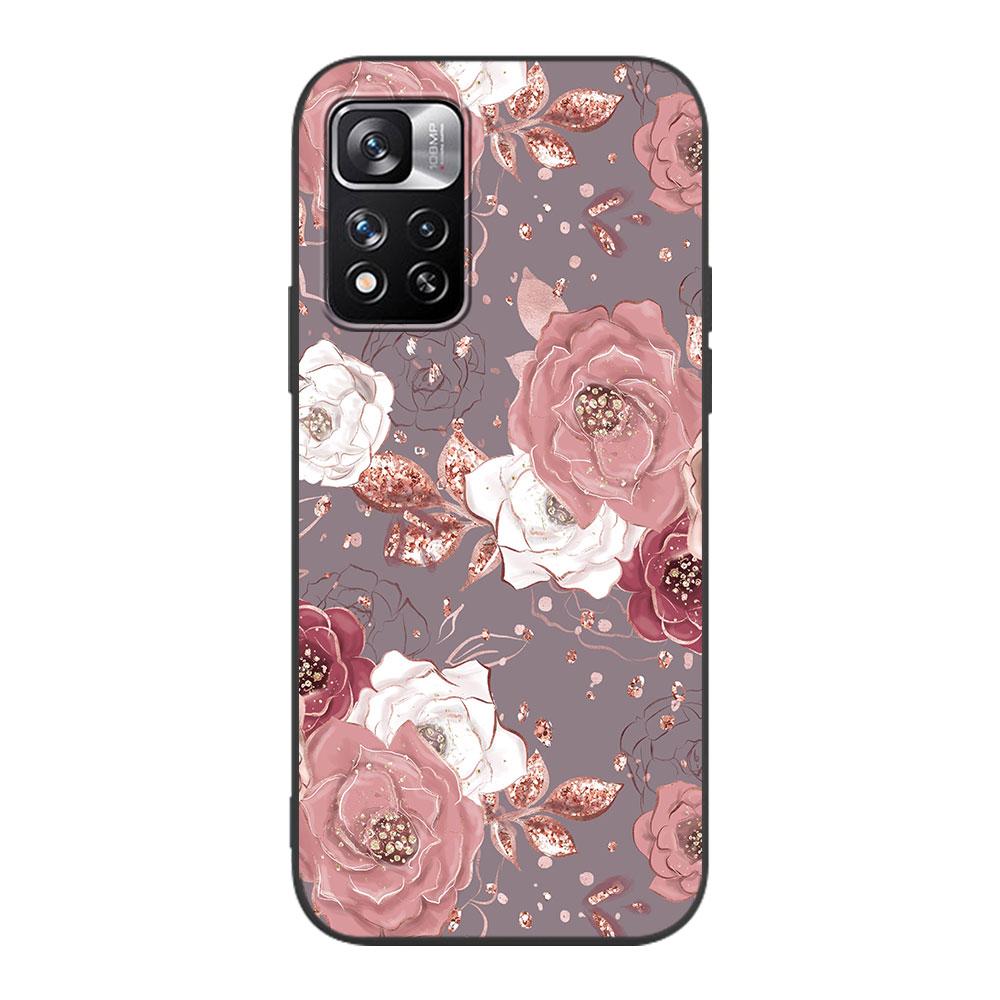 Rose Love Heart Gold Case for Xiaomi Redmi 10A 10C 9C 12C 9A 9i 10 12 9 Prime 9T K40 Pro Soft TPU Mobile Phone Bag Cover